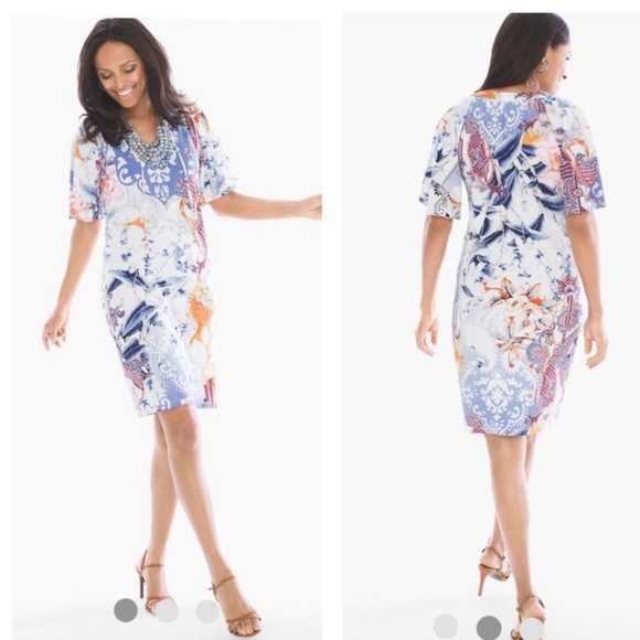 Chico's Blue Jersey Knit Stretch
Refreshing Floral Paisley Print 2 Dress
NWT - Picture 1 of 6